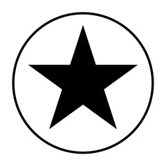 Star icon in a flat design. Black star icon on a white background. Vector illustration.