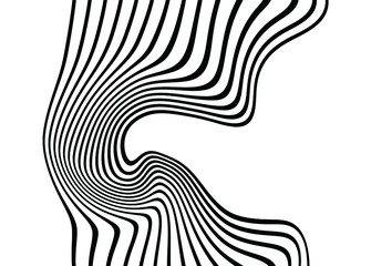 Vector waves of black lines on a white background For covers, business cards, banners, prints on clothes, wall decor, posters, canvases, sites, videos. Modern vector background