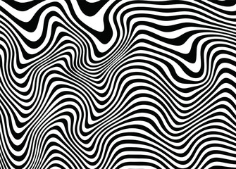 Black and white vector waves. For covers, business cards, banners, prints on clothes, wall decor, posters, canvases, sites, videos. Modern vector background