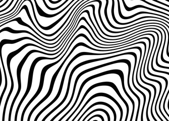 Abstract black and white pattern in the style of zebra skin. For covers, business cards, banners, prints on clothing, wall decorations, posters, sites. Vector illustration
