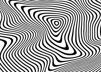 Modern black and white abstract pattern of wavy lines. For covers, business cards, banners, prints on clothing, wall decorations, posters, sites. Vector illustration