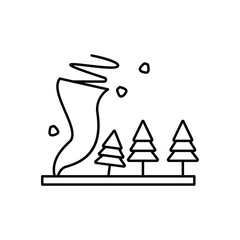 Tornado, trees icon. Simple line, outline vector elements of natural disasters icons for ui and ux, website or mobile application