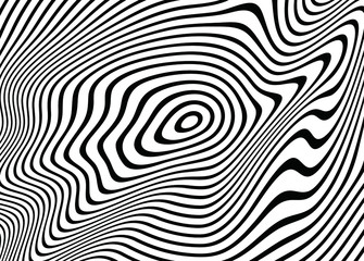 Modern black and white abstract pattern of curve lines. For covers, business cards, banners, prints on clothing, wall decorations, posters, sites. Vector illustration
