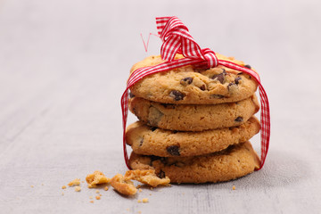 pile of cookies and ribbon
