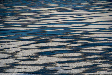 Frozen surface of water, abstract texture of ice