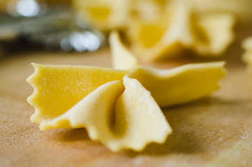 Close up of farfalle pasta