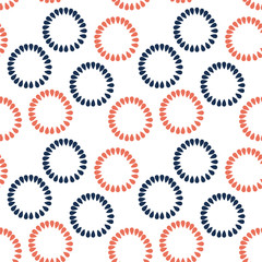 Color Geometric Background. Hand Drawn Ball Texture. Grunge Tile Design. White Abstract Seamless Circles. Hand Drawn Stains Texture. random ornament.