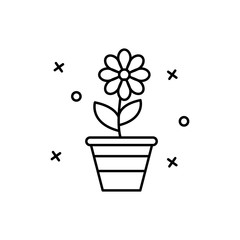 Flower, pot icon. Simple line, outline vector elements of women day icons for ui and ux, website or mobile application
