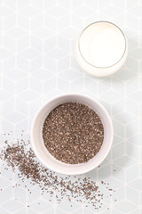 chia seed and milk- health vegan food