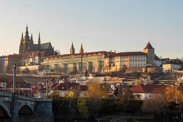 Naklejka premium View towards Prague castle and cathedral