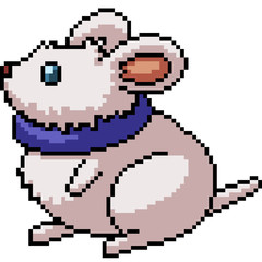 vector pixel art isolated fat mouse