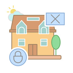 House under a mortgage agreement icon. Simple line, outline vector elements of color real estate market icons for ui and ux, website or mobile application