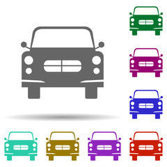 Front view automobile, car in multi color style icon. Simple glyph, flat vector of transport icons for ui and ux, website or mobile application