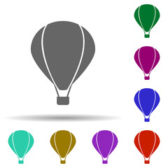 Front view air balloon in multi color style icon. Simple glyph, flat vector of transport icons for ui and ux, website or mobile application