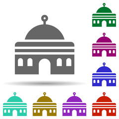 Mosque in multi color style icon. Simple glyph, flat vector of world religiosity icons for ui and ux, website or mobile application