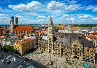 Fototapeta premium Marienplatz square in Munich city, Germany