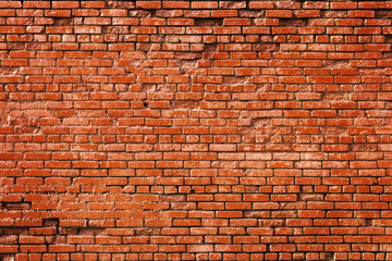 Old abandoned red brick wall. Abstract trendy modern texture background