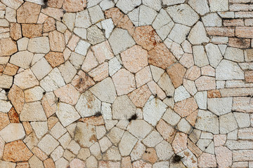 Close-up of an Austrian fortified wall made of irregular stone blocks - Background