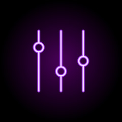 music settings neon icon. Elements of music set. Simple icon for websites, web design, mobile app, info graphics