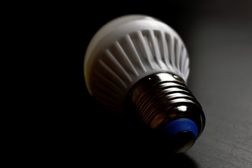 light bulb on black background