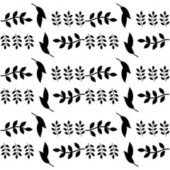 flowers leaf pattern vector line