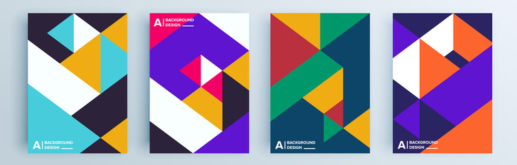 Modern abstract covers set, minimal covers design. Colorful geometric background, vector illustration.