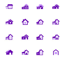 house type icon set