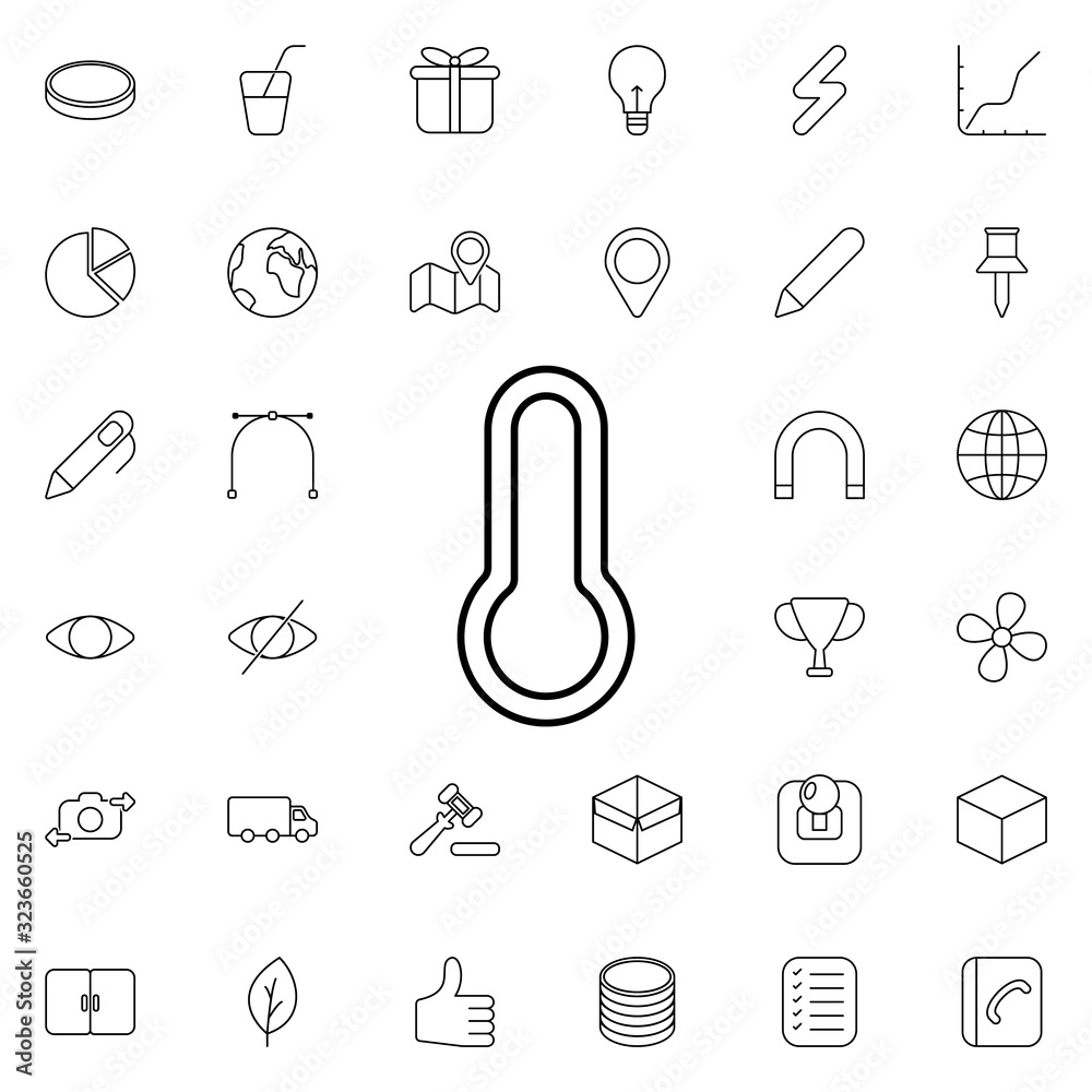 Aufkleber thermometer icon. universal set of web for website design and development, app development