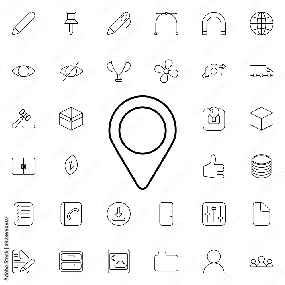 Poster location marker icon. universal set of web for website design and development, app development