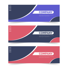 Blue banner design. Abstract poster vector. Facebook cover. Pink banner. Gym banner. Pink and blue banner set