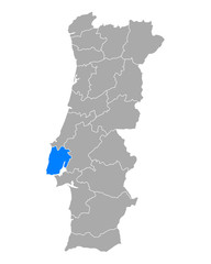 Karte von Lissabon in Portugal