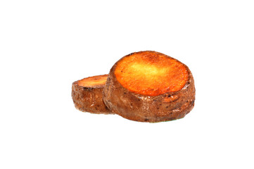 fried potatoes isolated on white background