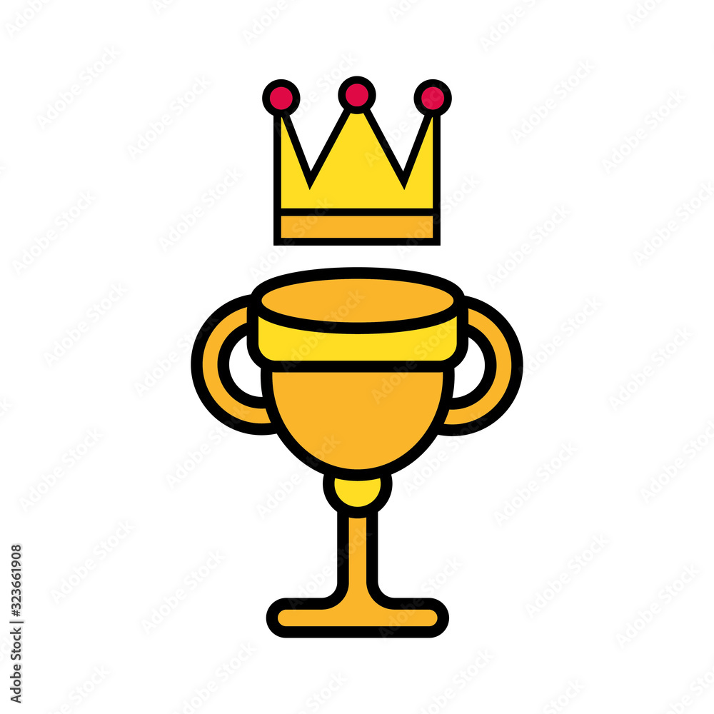 Poster trophy cup award and crown