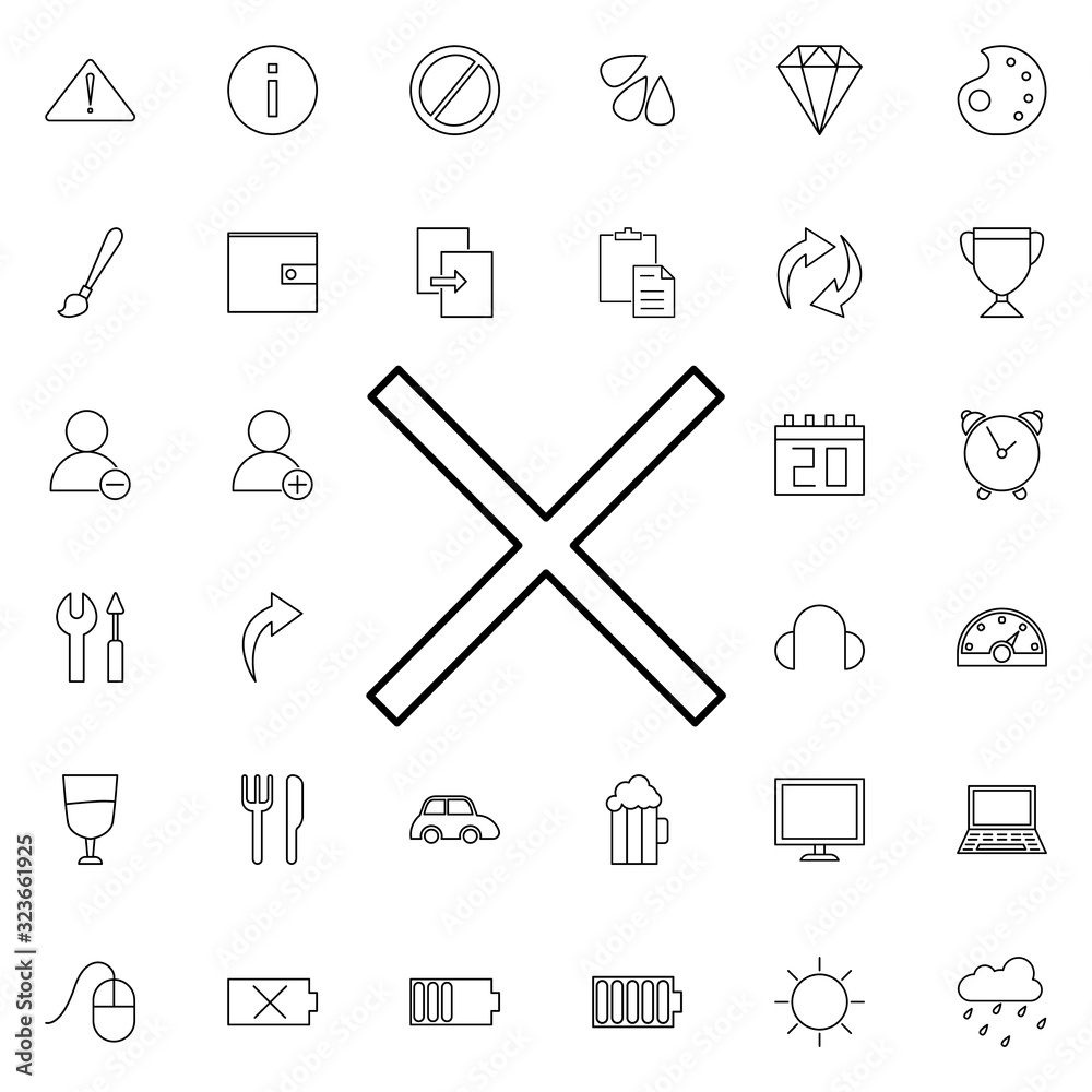 Poster cross sign icon. universal set of web for website design and development, app development