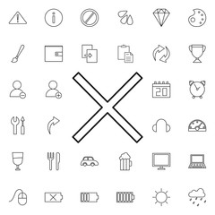 cross sign icon. Universal set of web for website design and development, app development