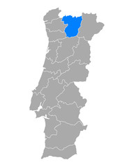 Karte von Vila Real in Portugal