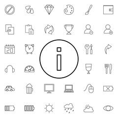 info sign icon. Universal set of web for website design and development, app development