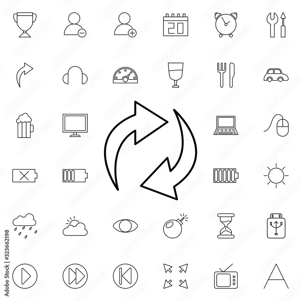 Poster refresh sigh icon. universal set of web for website design and development, app development