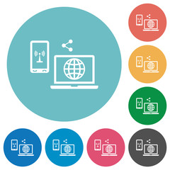 Share mobile internet flat round icons