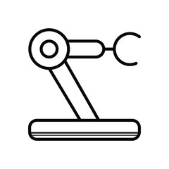 Industrial mechanical robot arm vector icon