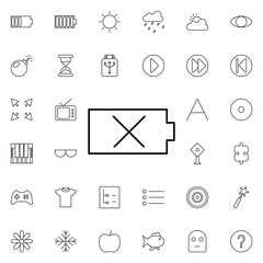 no battery sign icon. Universal set of web for website design and development, app development