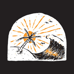 Obraz premium Camp Hike Nature Wild Line Graphic Illustration Vector Art T-shirt Design