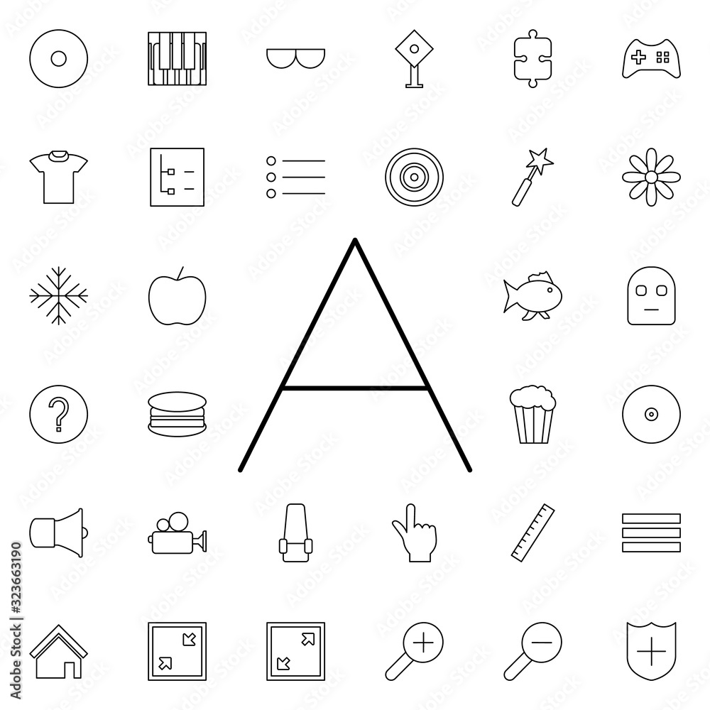 Poster font sign icon. universal set of web for website design and development, app development
