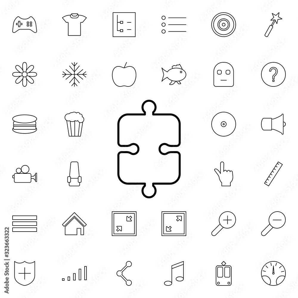 Poster puzzle icon. universal set of web for website design and development, app development