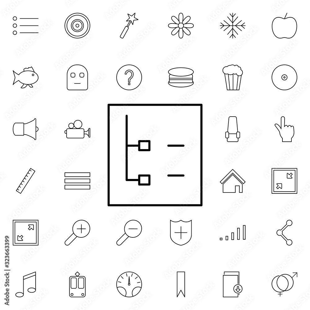 Poster line tree icon. universal set of web for website design and development, app development