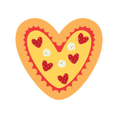Pizza heart vector illustration