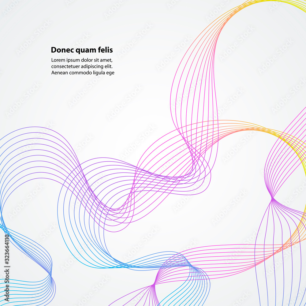 Aufkleber Abstract blue wave dynamic vector background