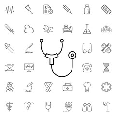 stethoscope icon. Universal set of medicine for website design and development, app development