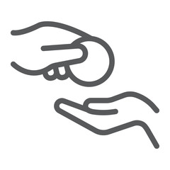 Zakat line icon, ramadan and zakah, charity sign, vector graphics, a linear pattern on a white background, eps 10.