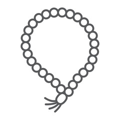 Misbaha thin line icon, ramadan and dhikr, muslim tasbih sign, vector graphics, a linear pattern on a white background, eps 10.